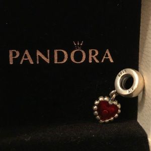 Red heart pandora charm